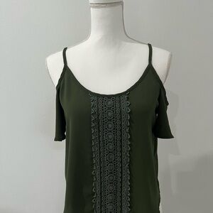Green off the shoulder Women's Top